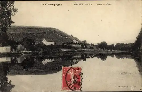 Ak Mareuil sur Ay Marne, Bords du Canal