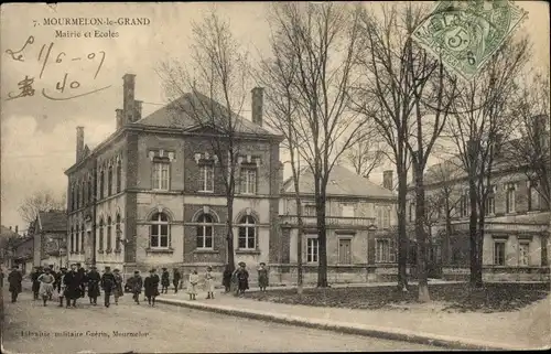 Ak Mourmelon le Grand Marne, Mairie et Ecoles