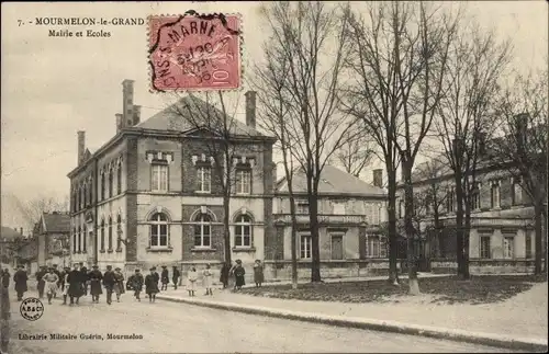 Ak Mourmelon le Grand Marne, Mairie et Ecoles