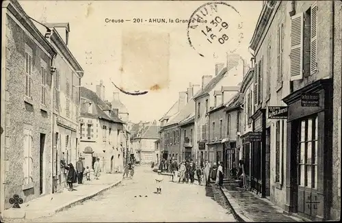 Ak Ahun Creuse, La Grande Rue, Pharmacie Centrale Ev Suant, Le Petit Journal