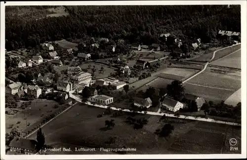 Ak Jonsdorf in Sachsen, Fliegeraufnahme vom Bad mit Umgebung