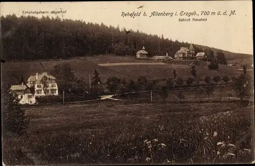 Ak Rehefeld Zaunhaus Altenberg im Erzgebirge, Schloss Rehefeld, Erholungsheim Jägerhof
