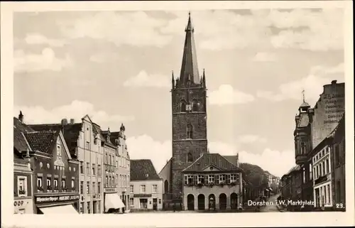 Ak Dorsten in Westfalen, Marktplatz, Kirchturm