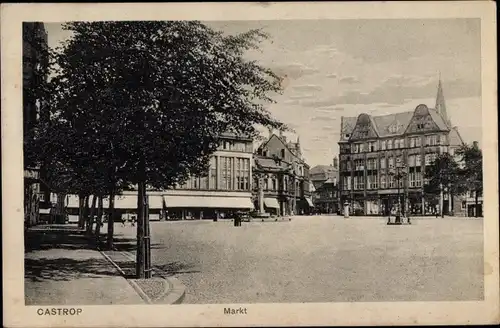 Ak Castrop Rauxel im Ruhrgebiet, Partie am Markt