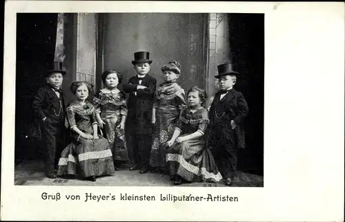 Ak Heyer's kleinste Liliputaner Artisten