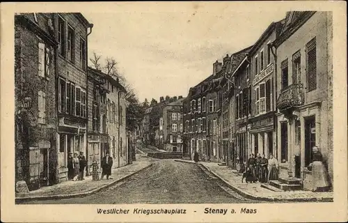 Ak Stenay Lothringen Meuse, Westlicher Kriegsschauplatz, Stadtpartie