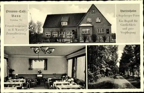 Ak Hartenholm Schleswig Holstein, Pension Kaffee Voss, Innen und Außen