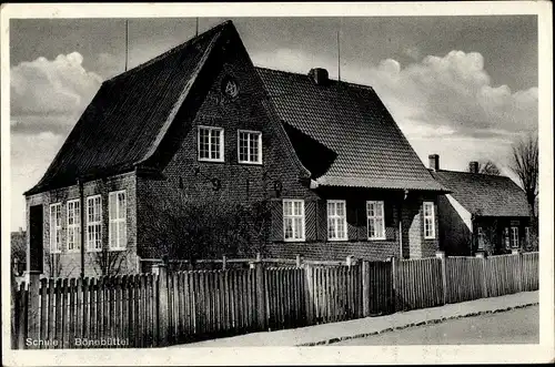 Ak Bönebüttel im Kreis Plön, Schule, Straßenseite