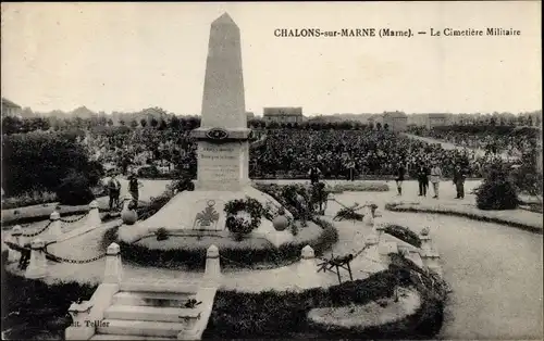 Ak Chalons sur Marne, La Cimetiere Militaire