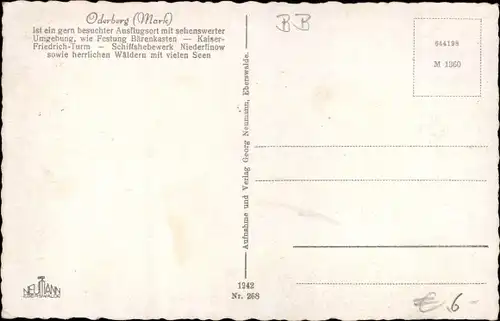 Ak Oderberg in der Mark, Panorama vom Albrechtsberg