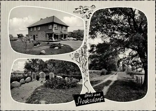 Ak Stocksdorf Ehrenburg in Niedersachsen, Gasthof, Wegepartie