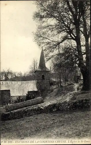 Ak La Courtine environs Creuse Frankreich, L'Eglise de Saint Denis