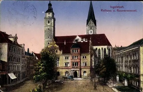 Ak Ingolstadt an der Donau Oberbayern, Rathaus, Gouvernement