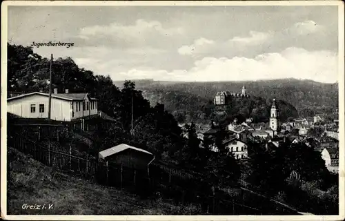 Ak Greiz im Vogtland, Teilansicht vom Ort, Jugendherberge