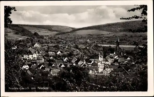 Ak Neckargerach in Baden Württemberg, Durchblick zum Ort