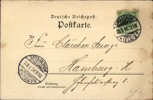 Litho Elsässerin und Lothringerin in Volkstrachten