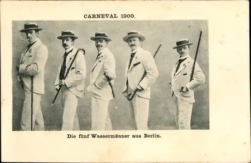 Ak Karneval 1900, Die fünf Wassermänner aus Berlin