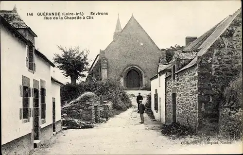 Ak Guérande Loire Atlantique, Environs, Rue de la Chapelle à Clis