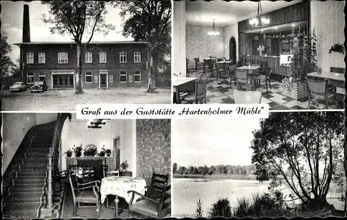 Ak Hartenholm Schleswig Holstein, Gaststätte Hartenholmer Mühle, Innenansicht