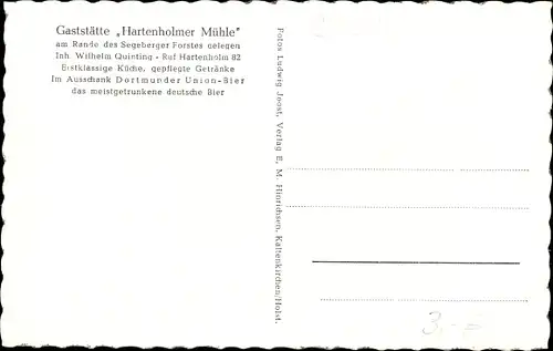 Ak Hartenholm Schleswig Holstein, Gaststätte Hartenholmer Mühle, Innenansicht