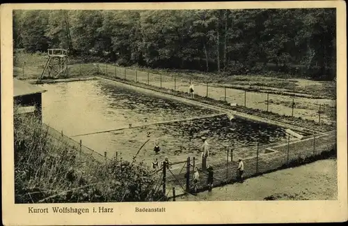 Ak Wolfshagen Langelsheim am Harz, Badeanstalt