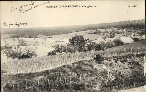 Ak Mailly Champagne Marne, Vue generale