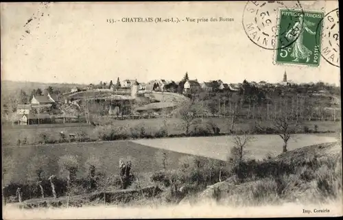 Ak Chatelais Maine et Loire, Vue prise des Buttes