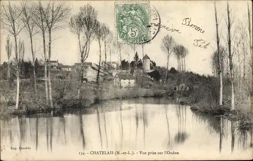 Ak Chatelais Maine et Loire, Vue prise sur l'Oudon