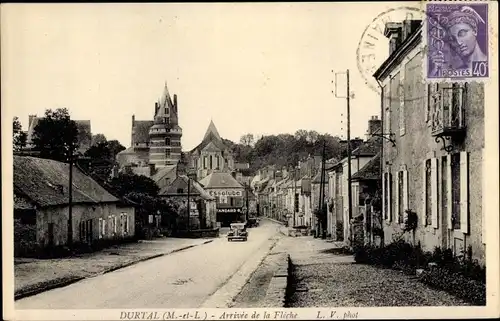 Ak Durtal Maine et Loire, Arrivée de la Fléche