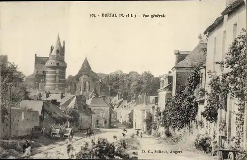 Ak Durtal Maine et Loire, Vue générale