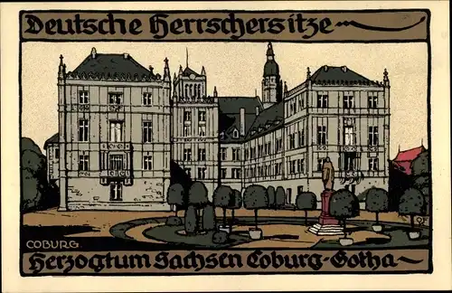 Steindruck Ak Coburg in Oberfranken, Schloss, Herzogtum Sachsen Coburg Gotha