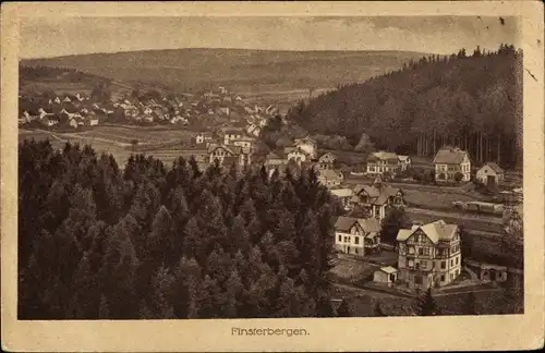 Ak Finsterbergen Friedrichroda im Thüringer Wald, Panorama vom Ort