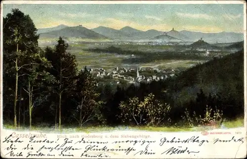 Ak Casselsruhe Bad Godesberg Bonn am Rhein, Blick nach Godesberg und dem Siebengebirge