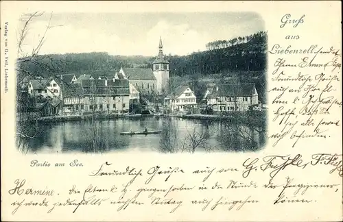 Ak Bad Liebenzell im Schwarzwald, Partie am See