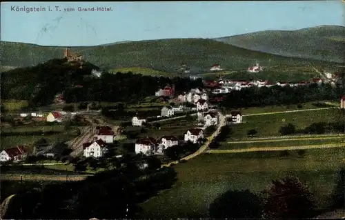 Ak Königstein im Taunus, Ort vom Grand Hotel gesehen