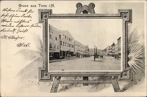 Passepartout Ak Tann in Niederbayern, Marktplatz