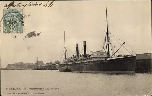 Ak Saint Nazaire Loire Atlantique, Le Transatlantique La Navarre
