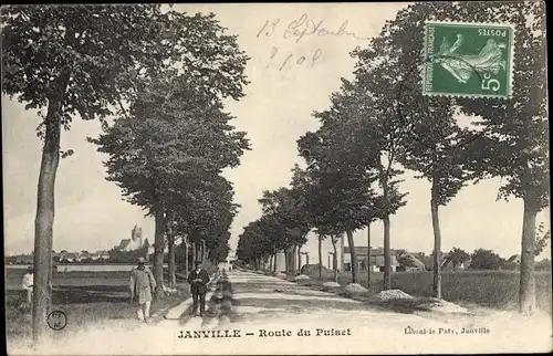 Ak Janville Eure et Loir, Route du Puiset
