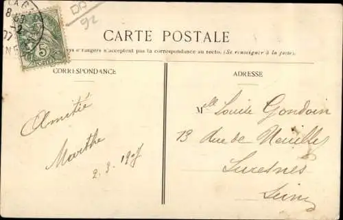 Ak Clichy Hauts de Seine, Boulevard National et rue Cousin