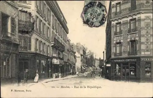 Ak Meudon Hauts de Seine, Rue de la Republique