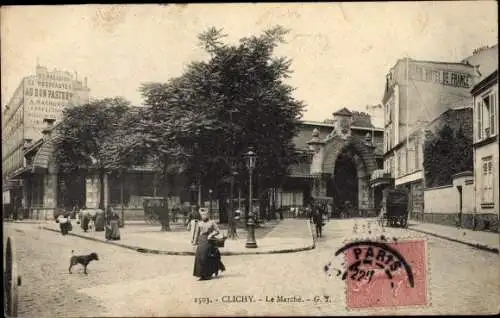 Ak Clichy Hauts de Seine, Le Marche
