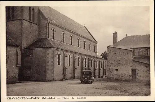 Ak Chavagnes les Eaux Maine et Loire, Place de l'Église