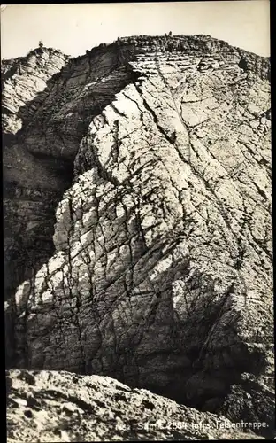 Ak Kanton Sankt Gallen Schweiz, Säntis, Felsentreppe