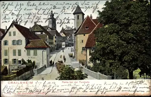 Ak Crailsheim Baden Württemberg, Partie bei der Turnhalle