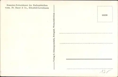 Ak Wipperfürth Nordrhein Westfalen, Carl Duisberg Jugendherberge, Beamten Ferienhäuser Bayer & Co.