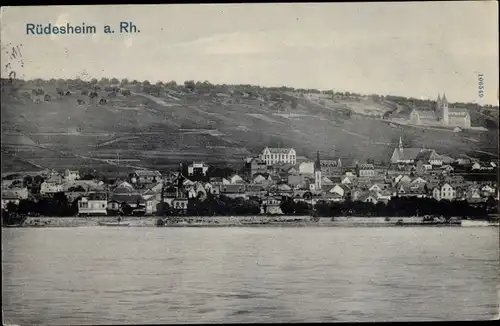 Ak Rüdesheim am Rhein, Blick auf den Ort