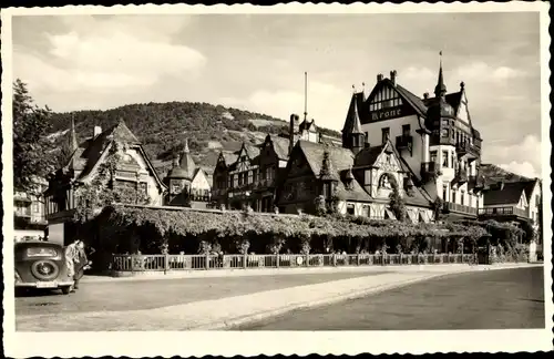 Ak Assmannshausen Rüdesheim am Rhein, Krone, Historischer Gasthof, Außenansicht