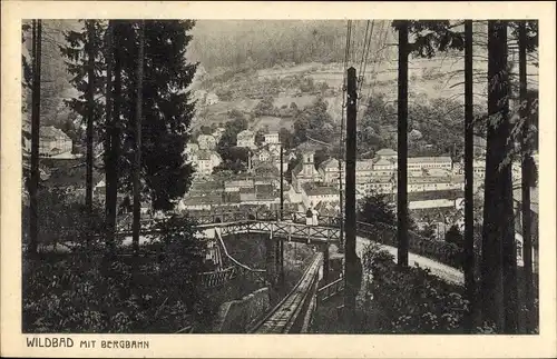 Ak Bad Wildbad im Schwarzwald, Bergbahn, Ort