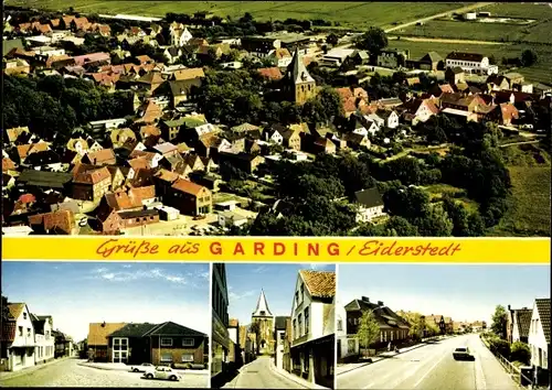 Ak Garding in Nordfriesland, Gesamtansicht, Strassenansichten