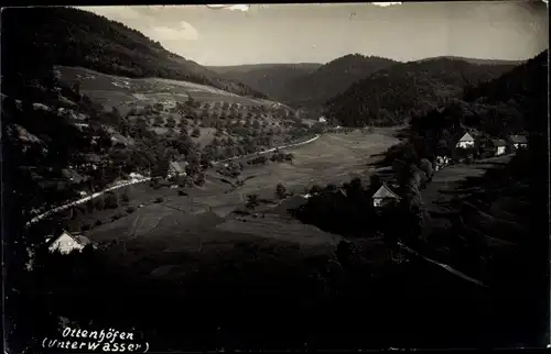 Foto Ak Ottenhofen Bühl in Baden, Berglandschaft, Häuser, Unterwasser